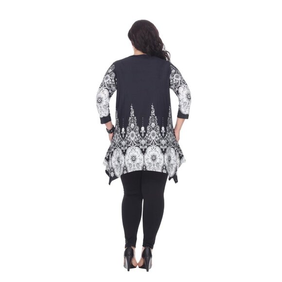 NWT White Mark Womens Plus Size Dulce Tunic Top Black / White 4X - Picture 4 of 9